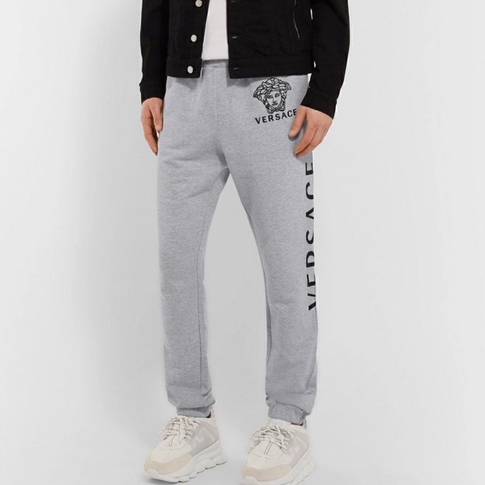 Versace Mens Signature Embroidered Logo Sweatpants S